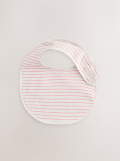 Pink Heart Baby Bibs 5 Pack - Size One