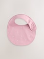Pink Heart Baby Bibs 5 Pack - Size One