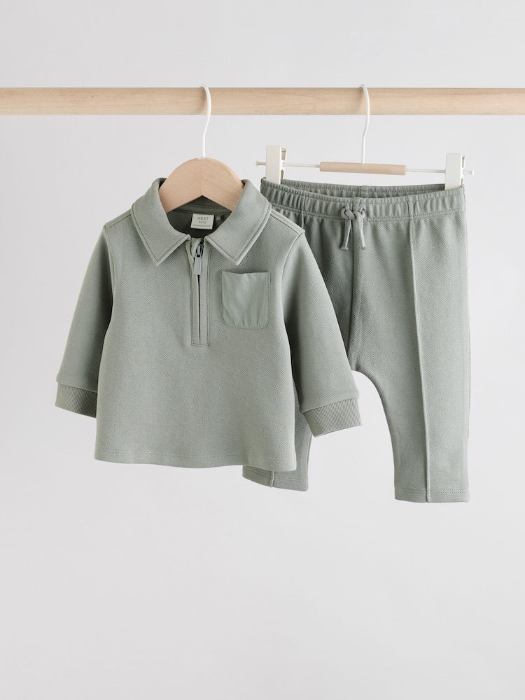 Grey Polo Top and Legging Baby Set (0mths-2yrs) - Grey Polo / 12-18 Months (80-86cm)
