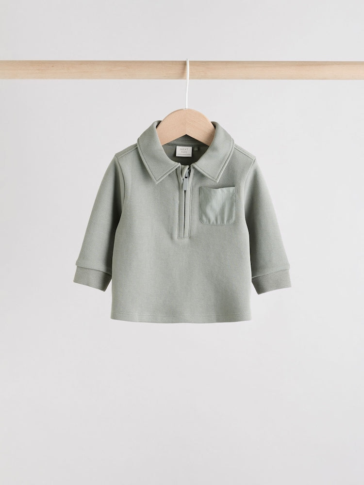 Grey Polo Top and Legging Baby Set (0mths-2yrs)
