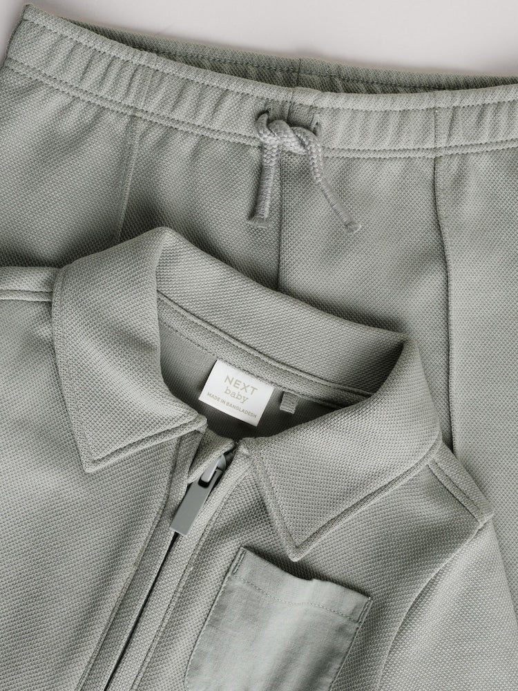 Grey Polo Top and Legging Baby Set (0mths-2yrs)