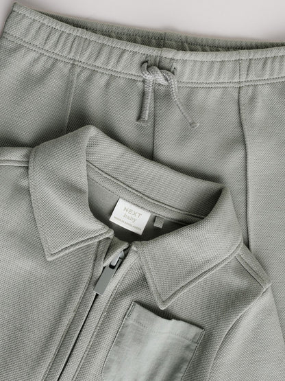 Grey Polo Top and Legging Baby Set (0mths-2yrs)