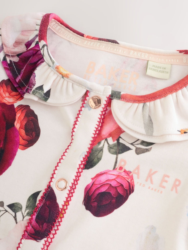 Baker by Ted Baker Red Cotton Printed Sleepsuits 3 Pack
