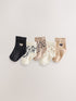 Monochrome Baby Socks 5 Pack (0mths-2yrs) - Size 50cm (First Size) - Monochrome