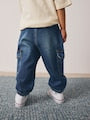 Dark Blue Comfort Stretch Wide Cargo Jeans (3mths-7yrs) - Size 3-6 Months (62-68cm)