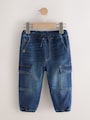 Dark Blue Comfort Stretch Wide Cargo Jeans (3mths-7yrs) - Size 3-6 Months (62-68cm)