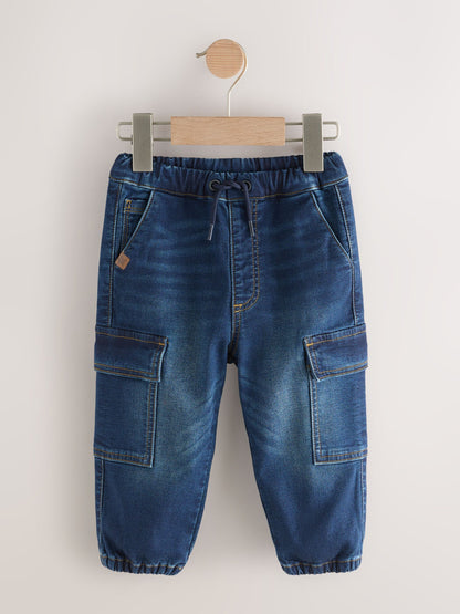 Dark Blue Comfort Stretch Wide Cargo Jeans (3mths-7yrs) - Size 3-6 Months (62-68cm)