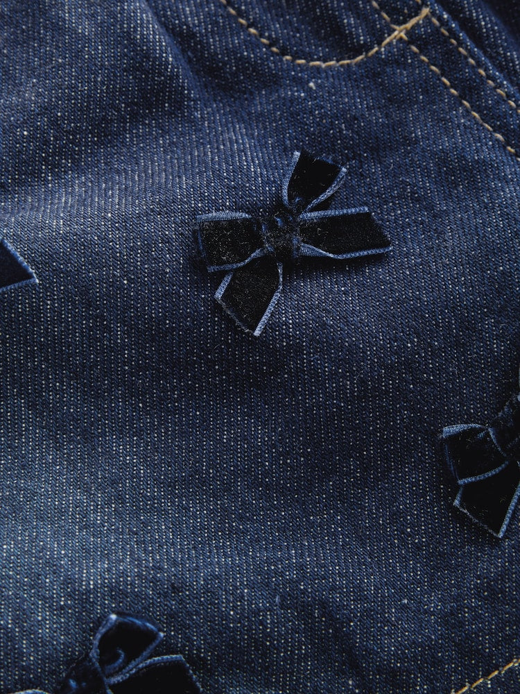 Blue Denim Bow Shorts and Tights Set (3mths-7yrs)
