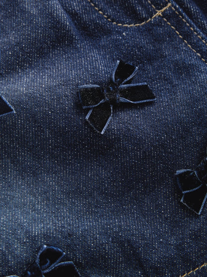 Blue Denim Bow Shorts and Tights Set (3mths-7yrs)