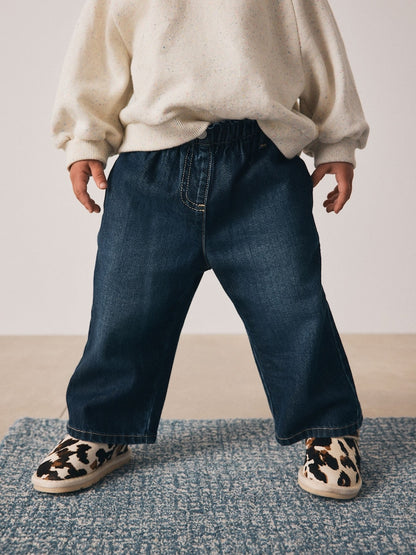 Denim Dark Wash Wide Leg Jeans (3mths-7yrs) - Denim Dark Wash / 12-18 Months (80-86cm)