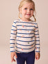 Ecru/Navy Stripe Character Rib Long Sleeve T-Shirt (3mths-7yrs) - Ecru/Navy Stripe Character Rib Long Sleeve / 12-18 Months (80-86cm)