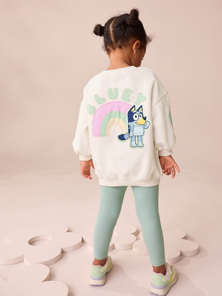 Cream Bluey Sweatshirt &amp; Leggings Set (12mths-7yrs) - Size 12-18 Months (80-86cm) - Cream Bluey Sweatshirt &amp;