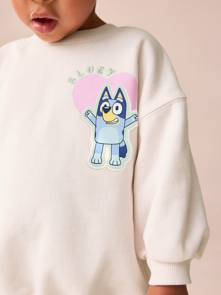 Cream Bluey Sweatshirt &amp; Leggings Set (12mths-7yrs) - Size 12-18 Months (80-86cm)