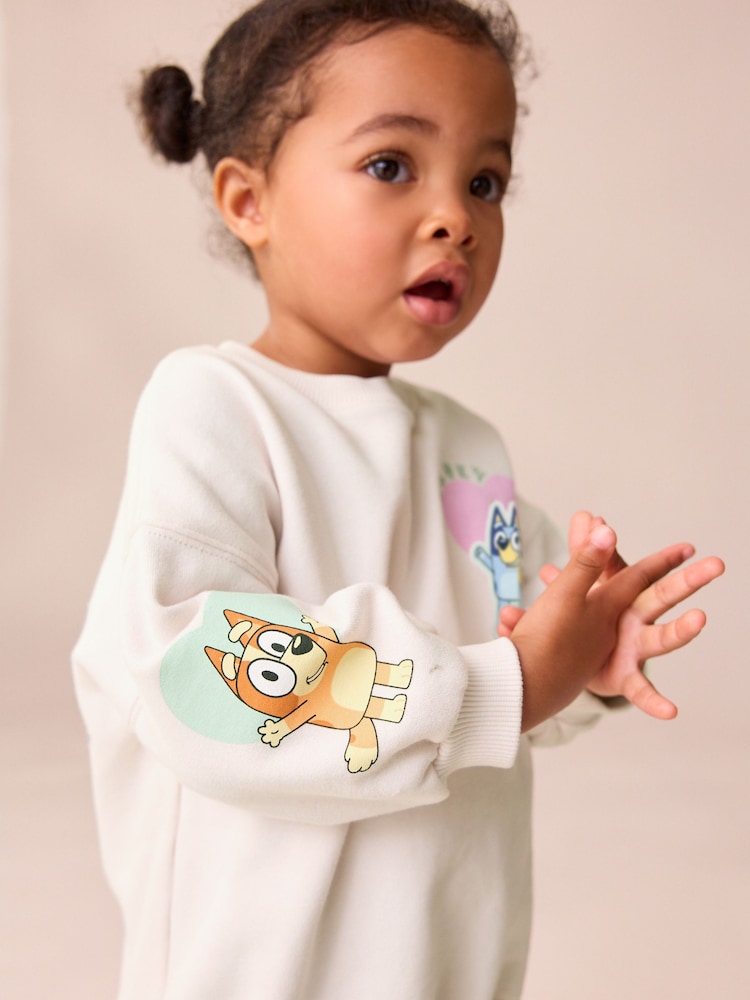 Cream Bluey Sweatshirt &amp; Leggings Set (12mths-7yrs) - Size 12-18 Months (80-86cm)