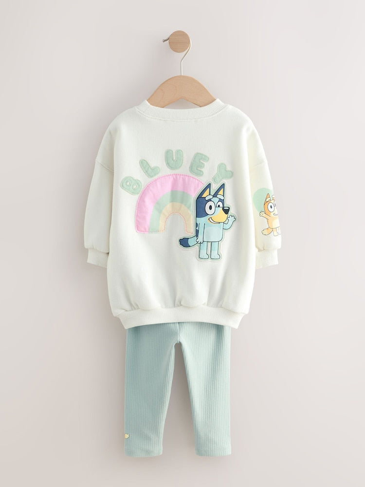 Cream Bluey Sweatshirt &amp; Leggings Set (12mths-7yrs) - Size 12-18 Months (80-86cm)