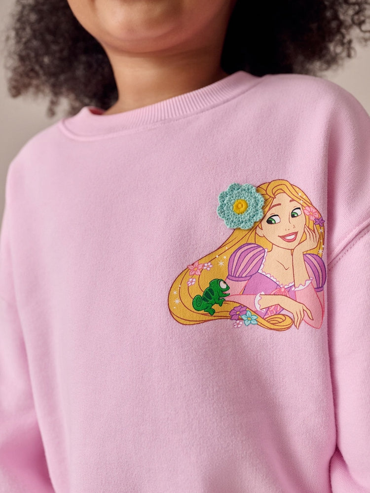 Pink Rapunzel Disney Princess Sweatshirt &amp; Flare Leggings Set (3mths-7yrs) - Size 3-6 Months (62-68cm)