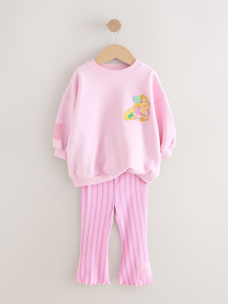 Pink Rapunzel Disney Princess Sweatshirt &amp; Flare Leggings Set (3mths-7yrs) - Size 3-6 Months (62-68cm)