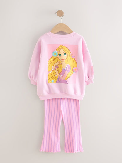 Pink Rapunzel Disney Princess Sweatshirt &amp; Flare Leggings Set (3mths-7yrs) - Size 3-6 Months (62-68cm)