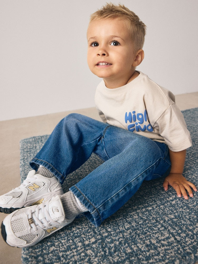 Mid Blue Denim Wide Fit