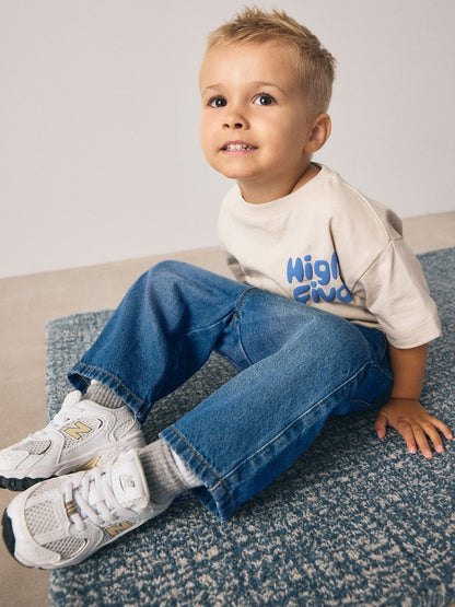 Mid Blue Denim Wide Fit