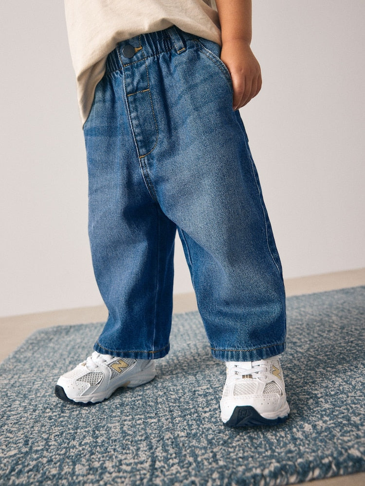 Mid Blue Denim Wide Fit Jeans (3mths-7yrs) - Mid Blue Denim Wide Fit / 12-18 Months (80-86cm)