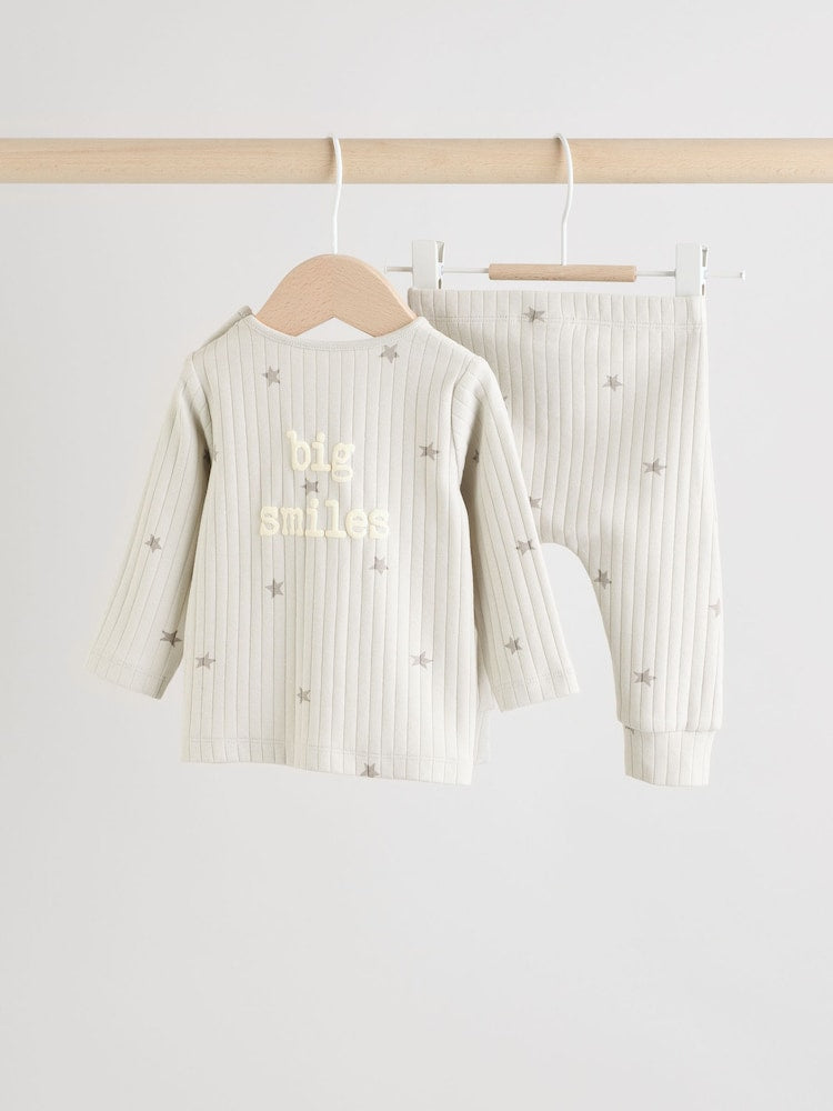 Grey Big Smiles Baby Top and Leggings Set (0mths-2yrs) (0mths-2yrs)