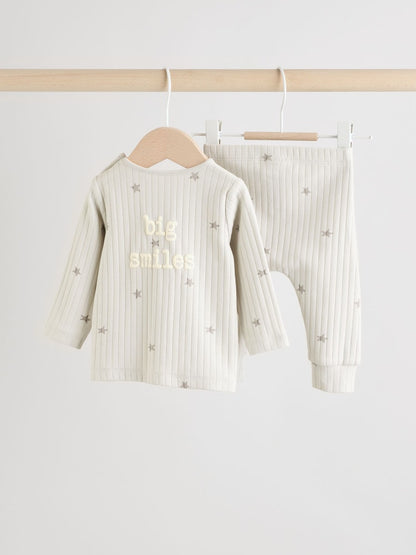 Grey Big Smiles Baby Top and Leggings Set (0mths-2yrs) (0mths-2yrs)