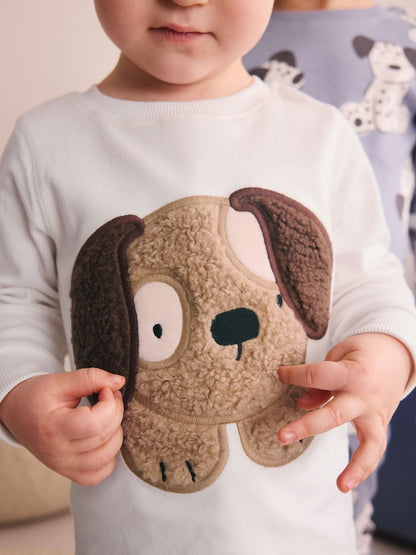 Blue/Ecru Dog Snuggle Pyjamas 3 Pack (9mths-6yrs)