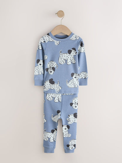 Blue/Ecru Dog Snuggle Pyjamas 3 Pack (9mths-6yrs)