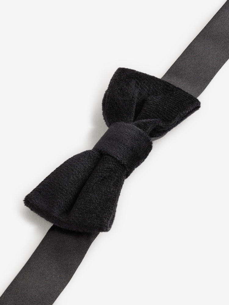 Black Velvet Bow Tie (3-16yrs) - 6 - 9 Years (116 - 134cm)
