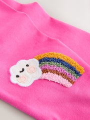 Pink Cloud Rainbow Knee Embellsihed Leggings (3mths-7yrs) - Size 3-6 Months (62-68cm)
