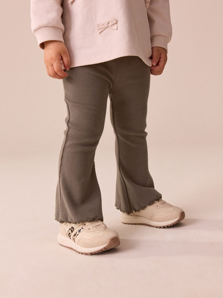 Chocolate Brown Rib Flare Leggings (3mths-7yrs) - Size 3-6 Months (62-68cm) - Chocolate Brown Rib Flare