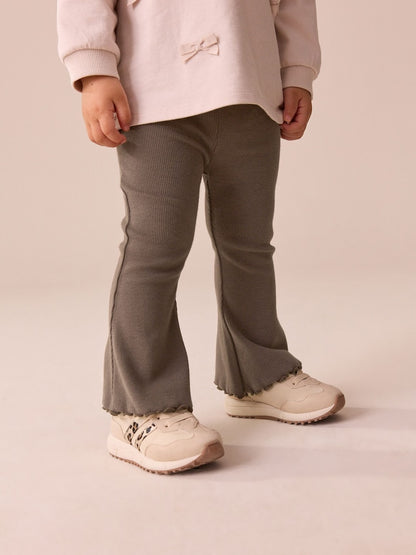 Chocolate Brown Rib Flare Leggings (3mths-7yrs) - Size 3-6 Months (62-68cm) - Chocolate Brown Rib Flare