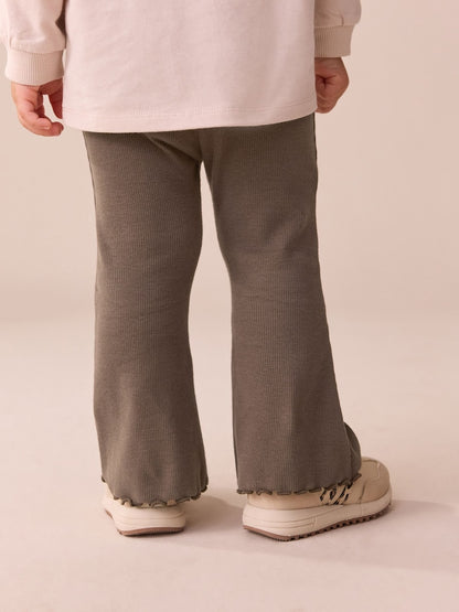 Chocolate Brown Rib Flare Leggings (3mths-7yrs) - Size 3-6 Months (62-68cm)