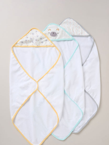 Snuggle Tots Blue Chrome Hooded Towels And Wash Cloths 3 Pack - Size One