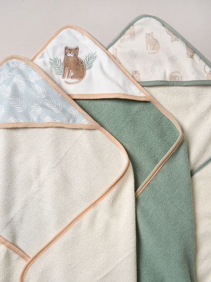 Snuggle Tots Green Hooded Towels And Wash Cloths 3 Pack - Size One