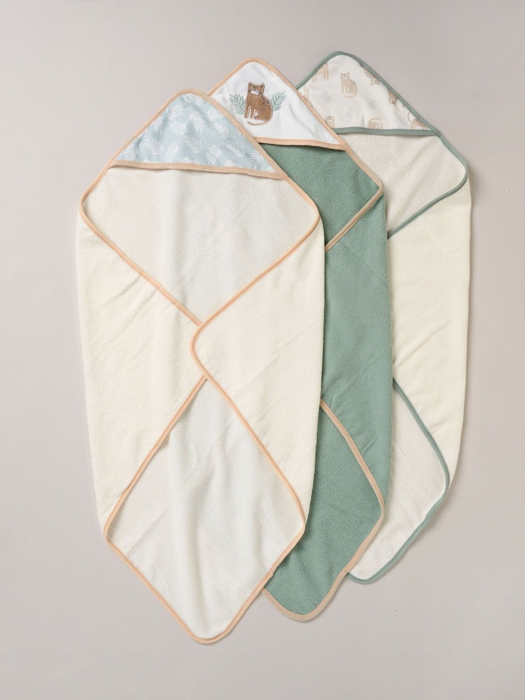 Snuggle Tots Green Hooded Towels And Wash Cloths 3 Pack - Size One