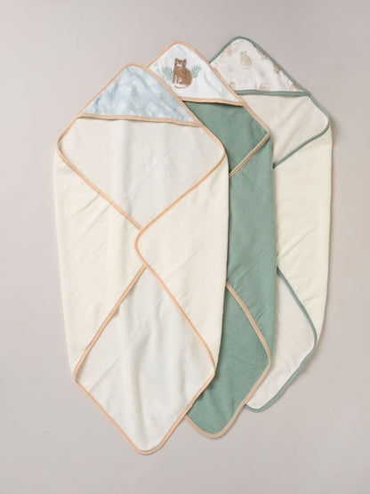 Snuggle Tots Green Hooded Towels And Wash Cloths 3 Pack - Size One