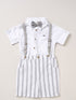 Little Gent White Shirt Shorts And Braces Outfit Set - Little Gent White / 4 Years (104cm)