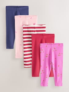 River Island Pink Ribbed Floral Kickflare Leggings 2 Pack - Size 12-18 Months (80-86cm)