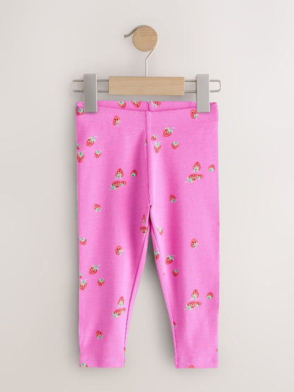 Pink Berry Ribbed Leggings 5 Pack (3mths-7yrs) - Size 3-6 Months (62-68cm)