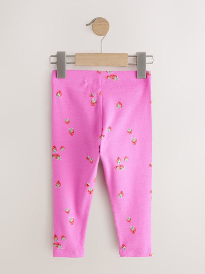 Pink Berry Ribbed Leggings 5 Pack (3mths-7yrs) - Size 3-6 Months (62-68cm)