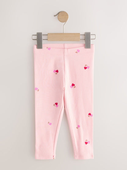 Pink Berry Ribbed Leggings 5 Pack (3mths-7yrs) - Size 3-6 Months (62-68cm)