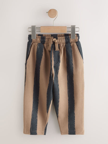 Black/Brown Single Wide Leg Jersey Joggers (3mths-7yrs) - Size 3-6 Months (62-68cm) - Black/Brown Single Wide Leg Jersey