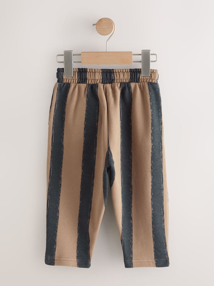 Black/Brown Single Wide Leg Jersey Joggers (3mths-7yrs) - Size 3-6 Months (62-68cm)