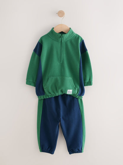 Green Half Zip Top and Joggers Set (3mths-7yrs)