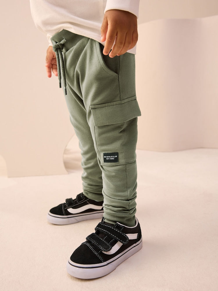 Khaki Green Skinny Utility Joggers (3mths-7yrs) - Size 3-6 Months (62-68cm) - Khaki Green Skinny Utility