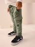Khaki Green Skinny Utility Joggers (3mths-7yrs) - Size 3-6 Months (62-68cm) - Khaki Green Skinny Utility