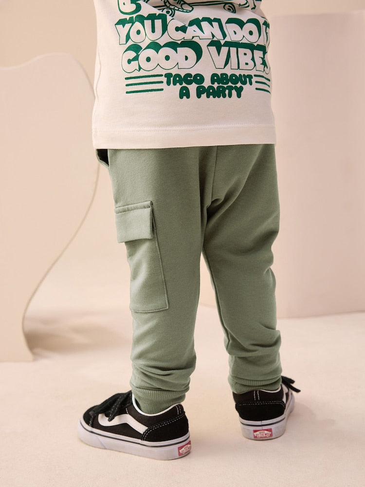 Khaki Green Skinny Utility Joggers (3mths-7yrs) - Size 3-6 Months (62-68cm)