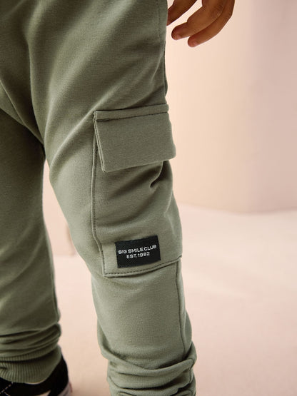 Khaki Green Skinny Utility Joggers (3mths-7yrs) - Size 3-6 Months (62-68cm)